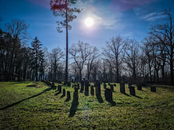 Malerischer jüdischer Friedhof bei Ebermannstadt