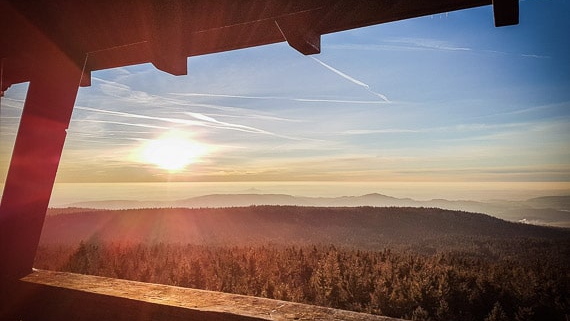 Auf dem Aussichtsturm auf der Platte im Steinwald