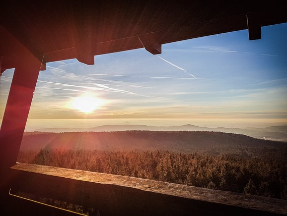 Auf dem Aussichtsturm auf der Platte im Steinwald