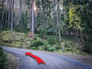 An nächstem Wegdreieck links hoch