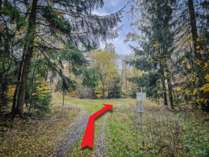 An großer, entscheidender Abzweigung rechts halten