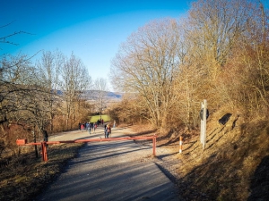 Bergab an Schranke vorbei