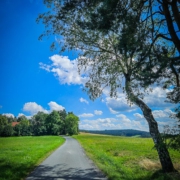 Schmale Straße auf dem Goldberg