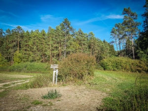 Wegweiser am Ende der Tal-Etappe