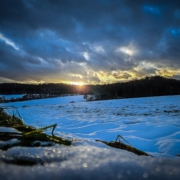 Winterliche Abendstimmung beim Ort Ehnes