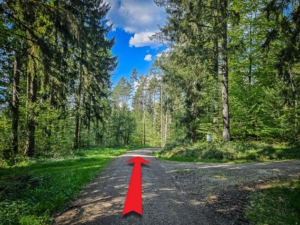 Geradeaus über Kreuzung hinweg